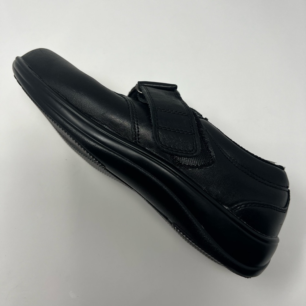 Women’s Black Orthopedic Velcro Strap Shoes Leather Sneakers Round Toe Comfy mom - Picture 15 of 17